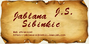Jablana Sibinkić vizit kartica
